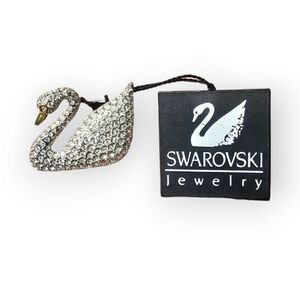 Swarovski Crystal Pave Swan Brooch/Pin